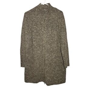 J. Jill Women's Size Large Wool Alpaca Sweater Full Zip Mock Neck Front Pockets